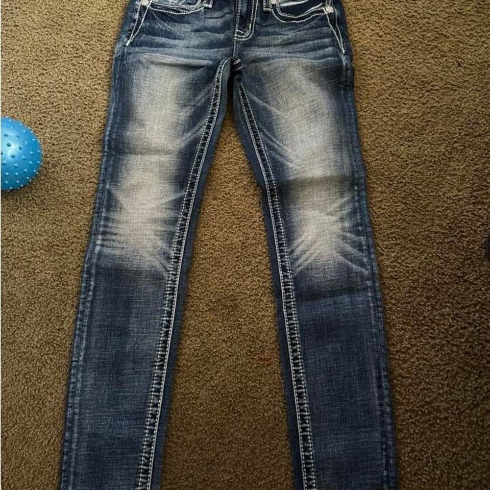 Miss Me Dark Blue Straight Leg Jeans